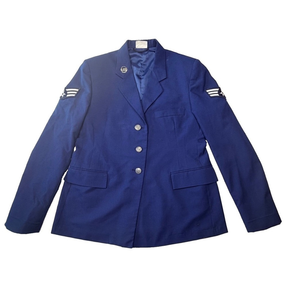 USAF Women's Dress Blue Uniform Coat Size 16ML Senior Airman DeRossi Military